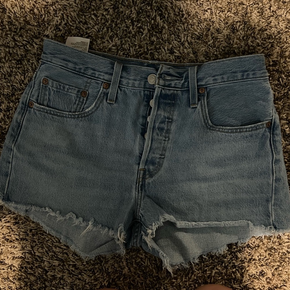 Levi's 501 Light Wash Cutoff Denim Shorts
